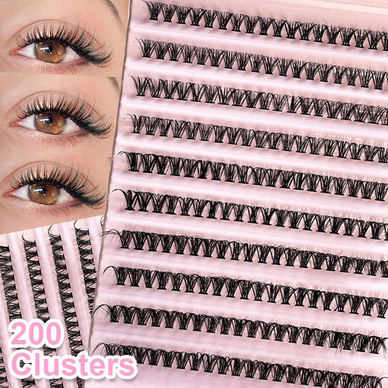 Eyelash Extension Look - ขนตาปลอมแบบช่อ 8-16 มม. 200 ชิ้น ขนตาแบบกลุ่ม